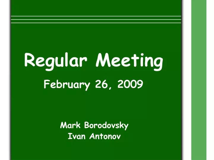regular meeting february 26 2009
