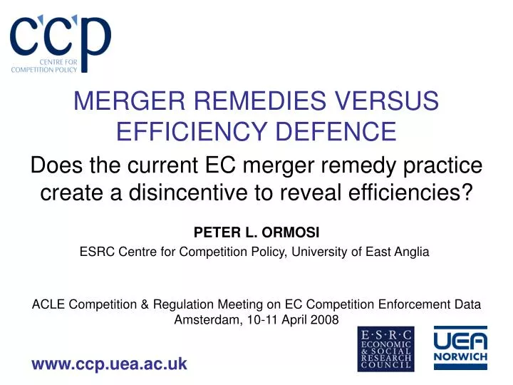 merger remedies versus efficiency defence