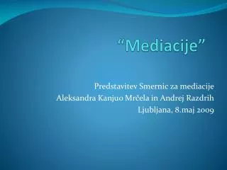 mediacije