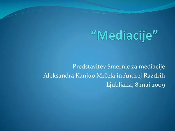 mediacije