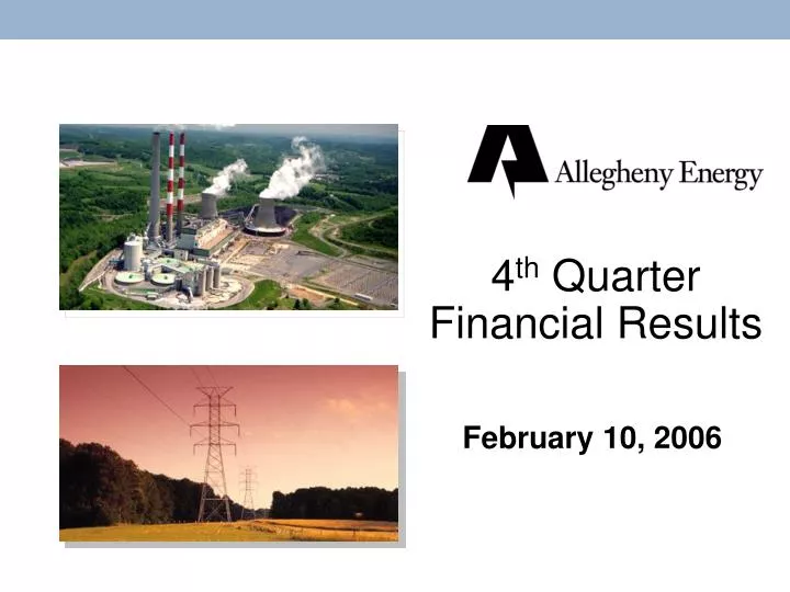 4 th quarter financial results