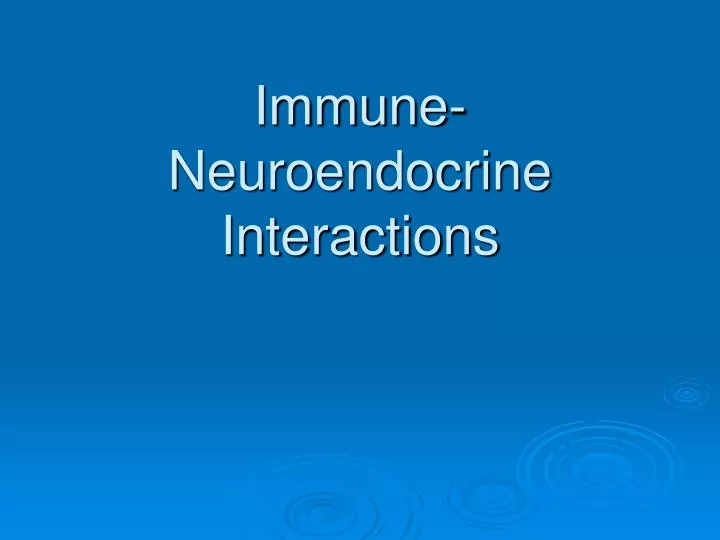 immune neuroendocrine interactions