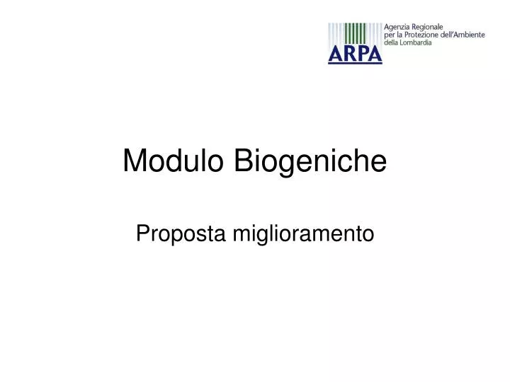 modulo biogeniche