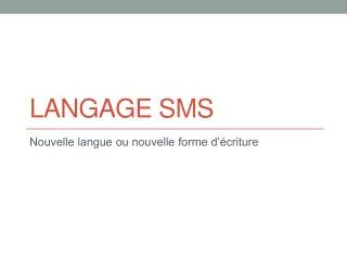 langage sms