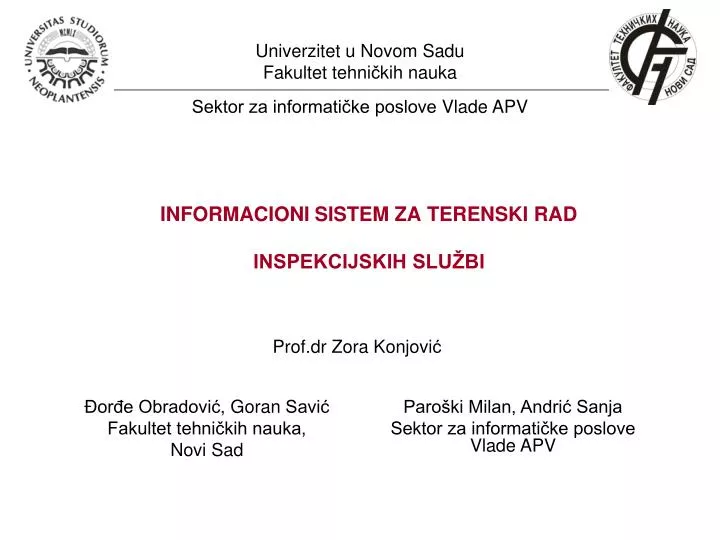 informacioni sistem za terenski rad inspekcijskih slu bi