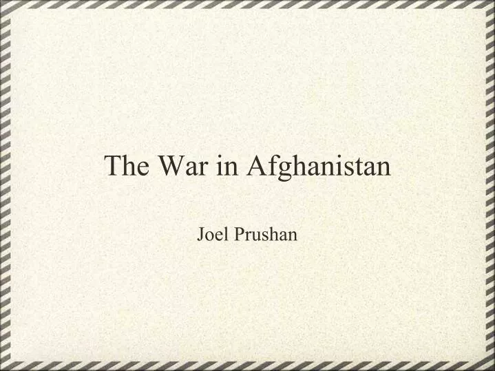 the war in afghanistan