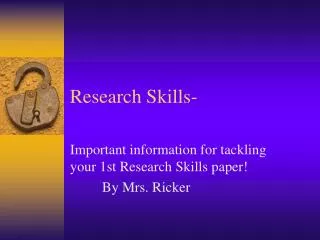 Research Skills-