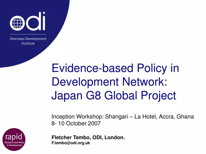 evidence based policy in development network japan g8 global project