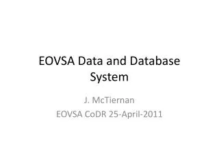 EOVSA Data and Database System