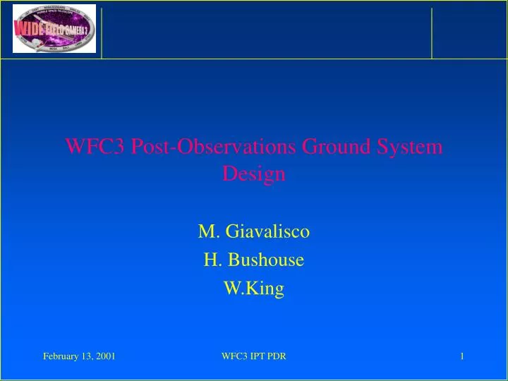 wfc3 post observations ground system design