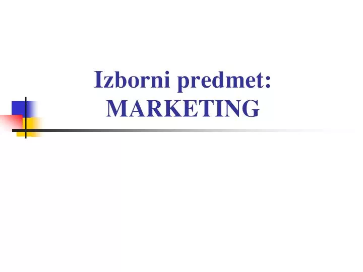 izborni predmet marketing