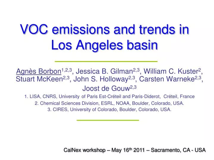voc e missions and trends in los angeles basin