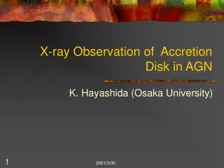 X-ray Observation of Accretion Disk in AGN