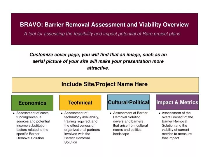 bravo barrier removal assessment and viability overview