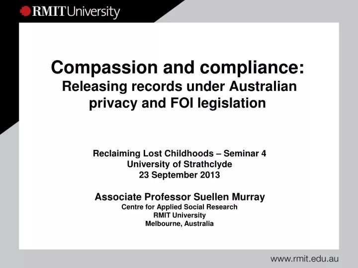 compassion and compliance releasing records under australian privacy and foi legislation