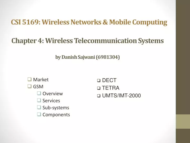 chapter 4 wireless telecommunication systems by danish sajwani 6981304