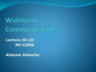 Wideband Communications