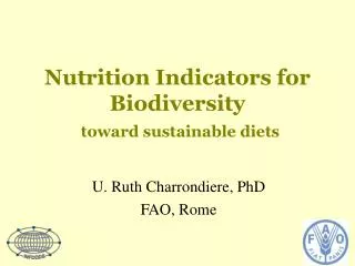Nutrition Indicators for Biodiversity toward sustainable diets