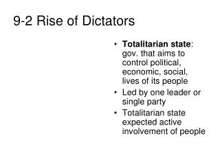 9-2 Rise of Dictators