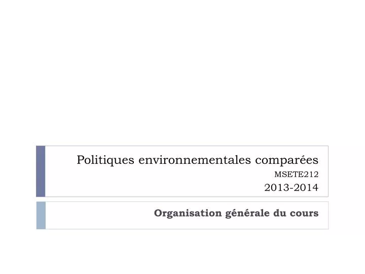 politiques environnementales compar es msete212 2013 2014