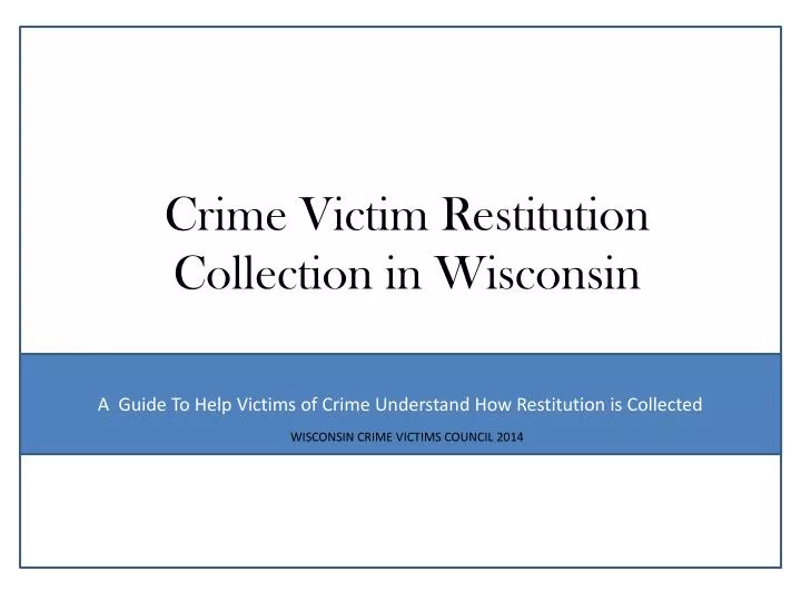 crime victim restitution collection in wisconsin