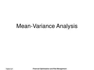 Mean-Variance Analysis