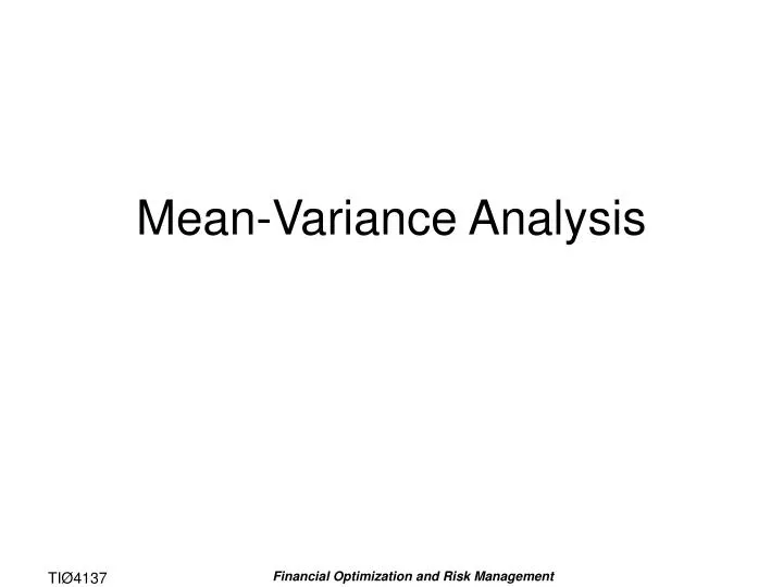 mean variance analysis