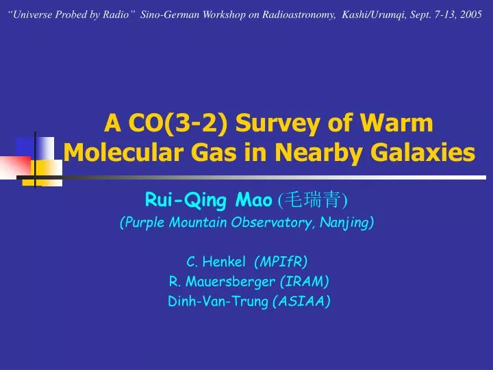 a co 3 2 survey of warm molecular gas in nearby galaxies