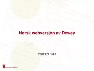 norsk webversjon av dewey