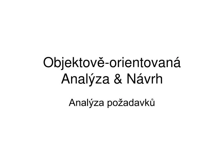 objektov orient ovan anal za n vrh