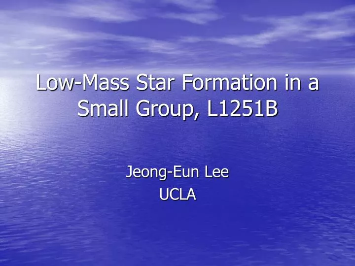 low mass star formation in a small group l1251b