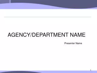 AGENCY/DEPARTMENT NAME