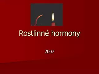 rostlinn hormony