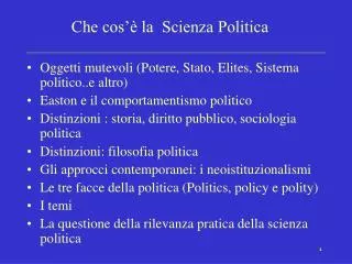 che cos la scienza politica