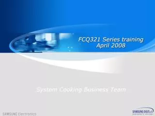 FCQ321 Series training April 200 8