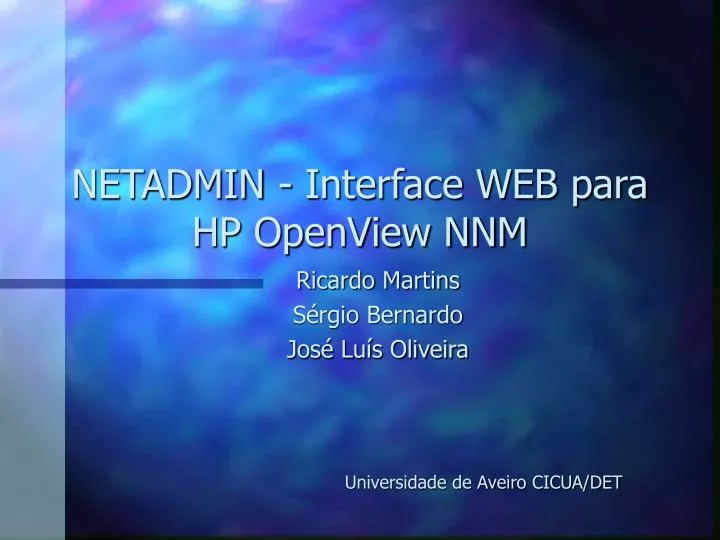 netadmin interface web para hp openview nnm