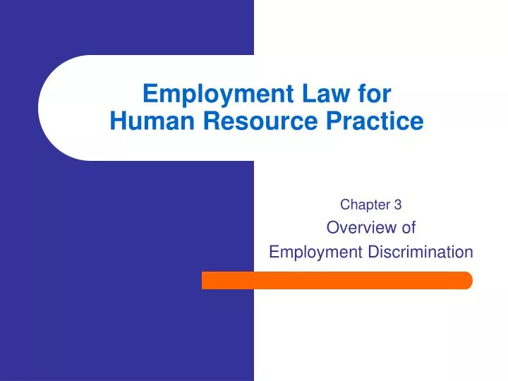 employment law for human resource practice