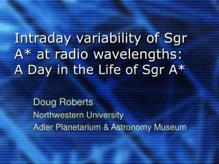 Intraday variability of Sgr A* at radio wavelengths: A Day in the Life of Sgr A*