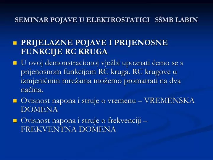 seminar pojave u elektrostatici s mb labin