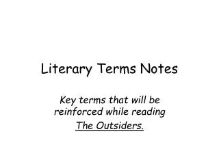 Literary Terms Notes