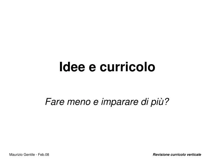 idee e curricolo