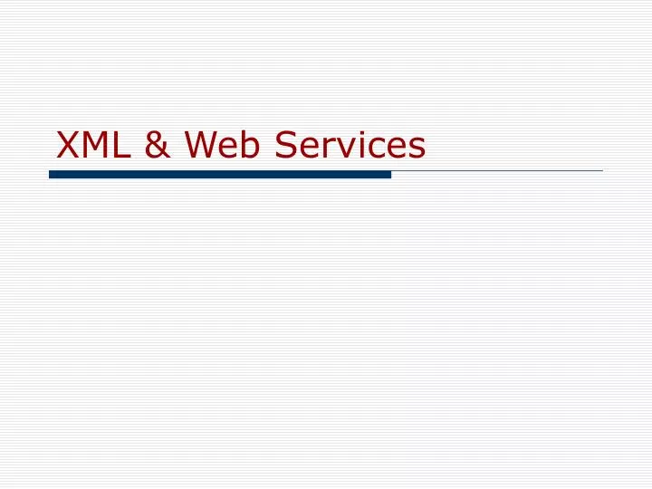 xml web services