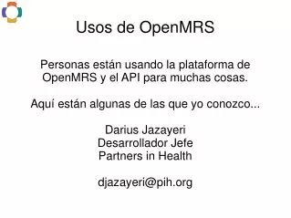 usos de openmrs