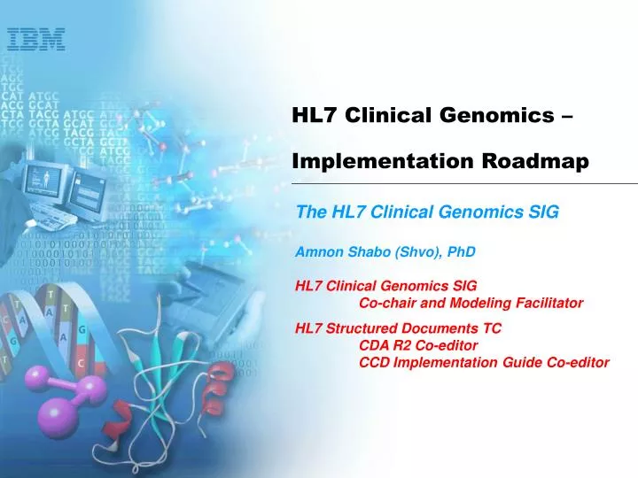 hl7 clinical genomics implementation roadmap