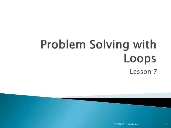 problem solving with loops