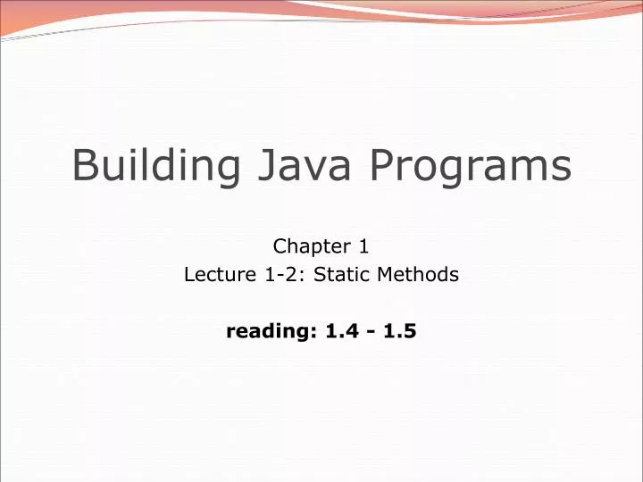 building java programs