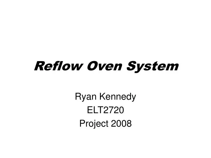 reflow oven system