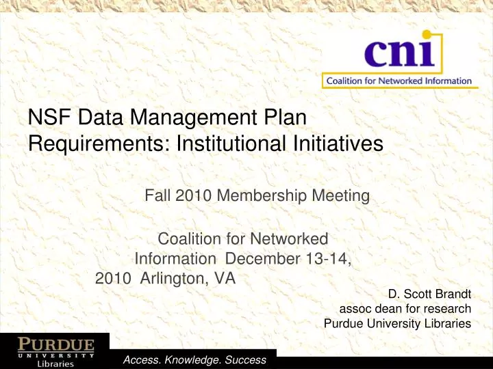nsf data management plan requirements institutional initiatives