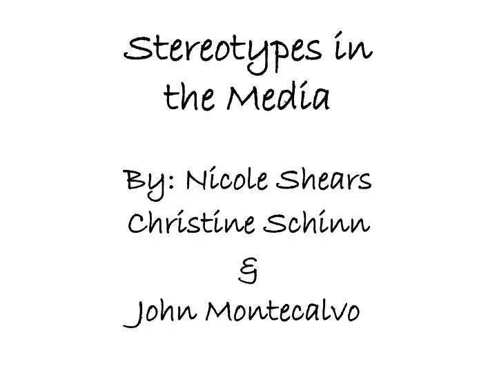 stereotypes in the media