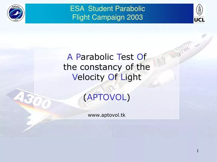esa student parabolic f light c ampaign 2003